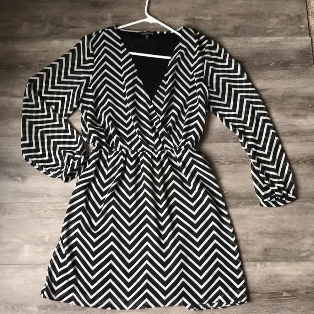 Black and ivory dress